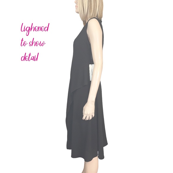 Calvin Klein Dress Refined Fashion Layered Asymmetrical Peplum Ruffles Flowy - Picture 7 of 15